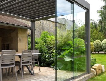 Stylish aluminium pergolas by Prime Glass & Aluminium – durable, adjustable outdoor shading structures in Goa